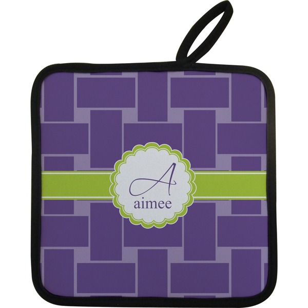 Custom Waffle Weave Pot Holder w/ Name and Initial