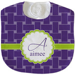 Waffle Weave Velour Baby Bib w/ Name and Initial