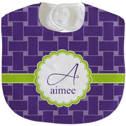 Waffle Weave Velour Baby Bib w/ Name and Initial