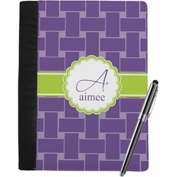 Waffle Weave Notebook Padfolio - Large w/ Name and Initial