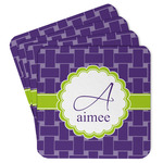 Waffle Weave Paper Coasters w/ Name and Initial