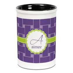 Waffle Weave Ceramic Pencil Holders - Black