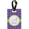 Waffle Weave Plastic Luggage Tag - Rectangular w/ Name and Initial