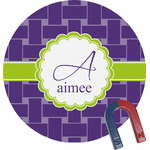 Waffle Weave Round Fridge Magnet (Personalized)