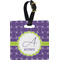 Waffle Weave Plastic Luggage Tag - Square w/ Name and Initial
