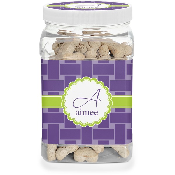 Custom Waffle Weave Dog Treat Jar (Personalized)