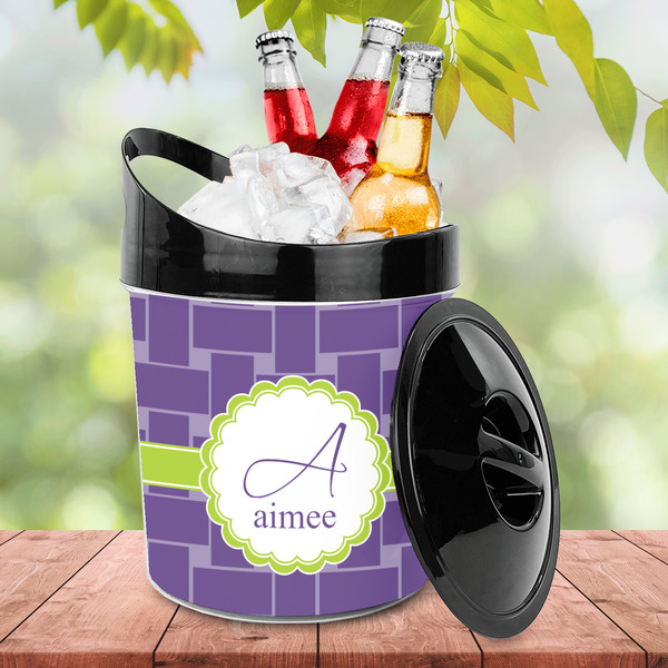 Waffle Weave Plastic Ice Bucket - LIFESTYLE