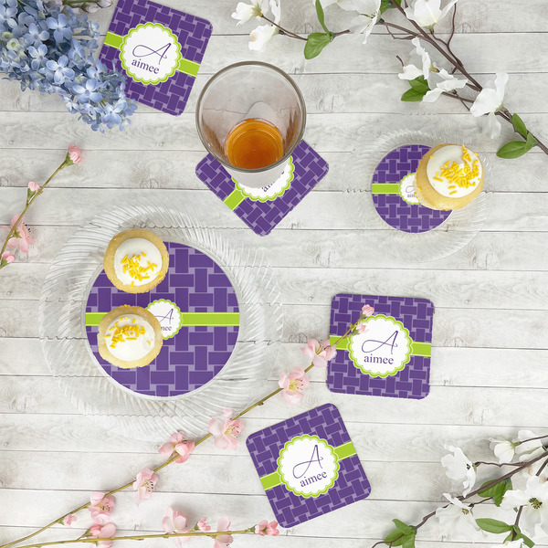 Waffle Weave Plastic Party Appetizer & Dessert Plates - In Context