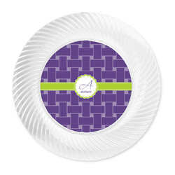 Waffle Weave Plastic Party Dinner Plates - 10" (Personalized)