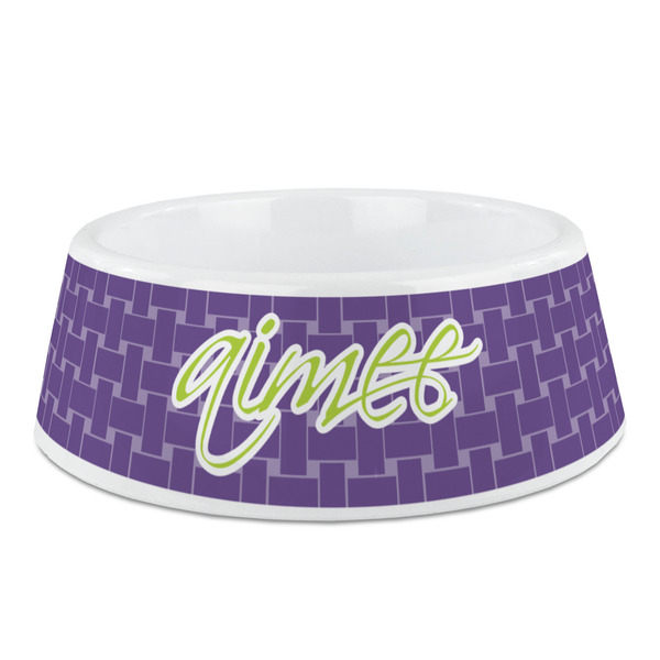 Custom Waffle Weave Plastic Dog Bowl - Medium (Personalized)