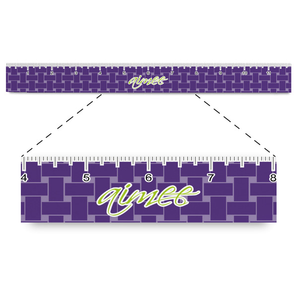 Custom Waffle Weave Plastic Ruler - 12" (Personalized)