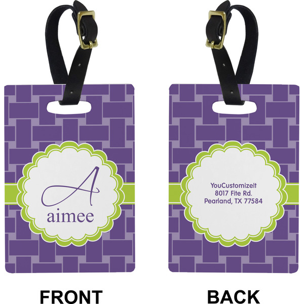 Waffle Weave Rectangle Luggage Tag (Front + Back)