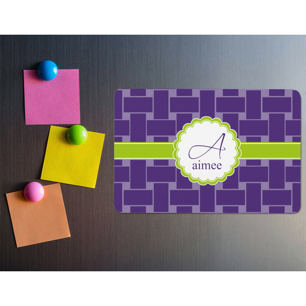 Waffle Weave Rectangular Fridge Magnet - LIFESTYLE