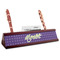 Waffle Weave Red Mahogany Nameplates with Business Card Holder - Angle
