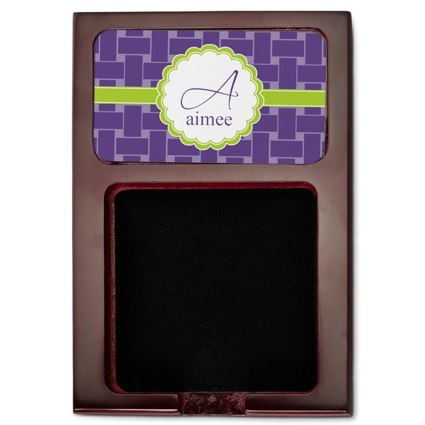 Waffle Weave Red Mahogany Sticky Note Holder - Flat