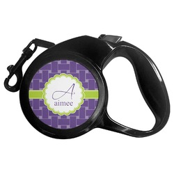 Waffle Weave Retractable Dog Leash (Personalized)
