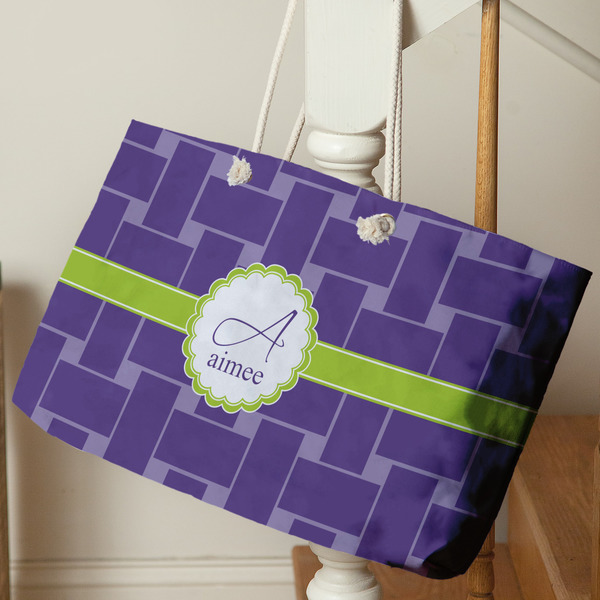 Waffle Weave Large Rope Tote - Life Style