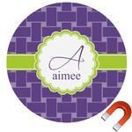 Waffle Weave Round Car Magnet - 10" (Personalized)