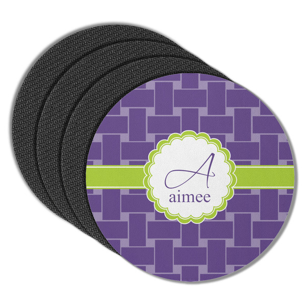 Waffle Weave Round Coaster Rubber Back - Main
