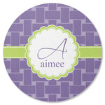 Waffle Weave Round Rubber Backed Coaster (Personalized)