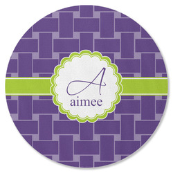 Waffle Weave Round Rubber Backed Coaster (Personalized)