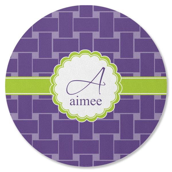 Custom Waffle Weave Round Rubber Backed Coaster (Personalized)