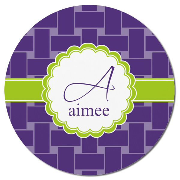 Waffle Weave Round Fridge Magnet - FRONT