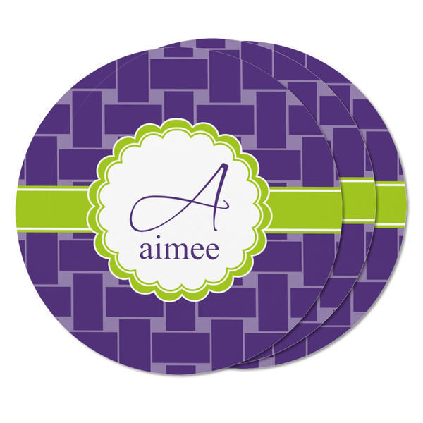 Waffle Weave Round Fridge Magnet - THREE