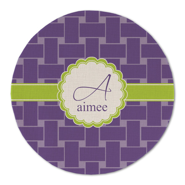 Waffle Weave Round Linen Placemats - FRONT (Double Sided)