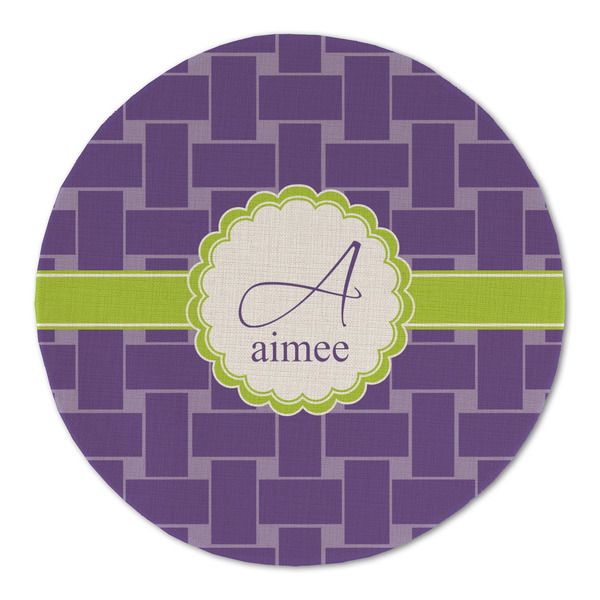 Custom Waffle Weave Round Linen Placemat (Personalized)