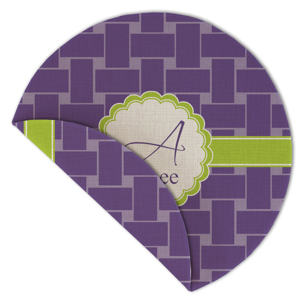 Waffle Weave Round Linen Placemats - Front (folded corner double sided)