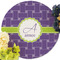 Waffle Weave Round Linen Placemats - Front (w flowers)