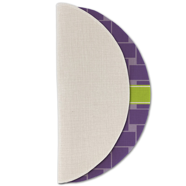 Waffle Weave Round Linen Placemats - HALF FOLDED (single sided)