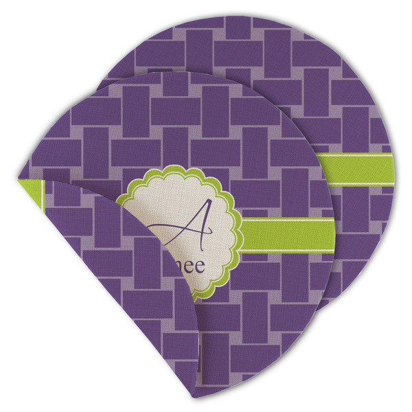 Waffle Weave Round Linen Placemats - MAIN (Double-Sided)