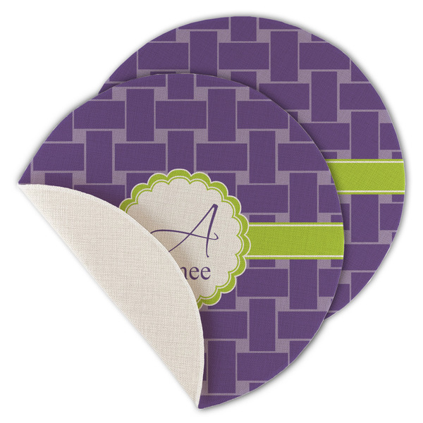 Waffle Weave Round Linen Placemats - MAIN (Single Sided)