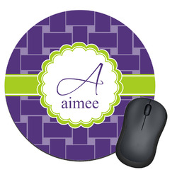 Waffle Weave Round Mouse Pad (Personalized)
