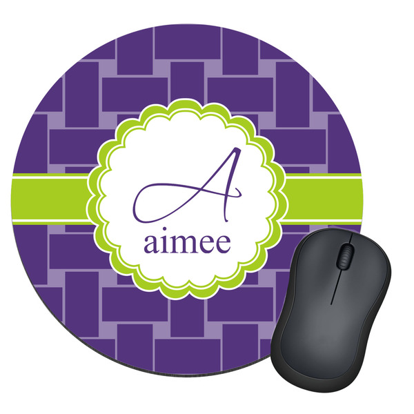 Custom Waffle Weave Round Mouse Pad (Personalized)