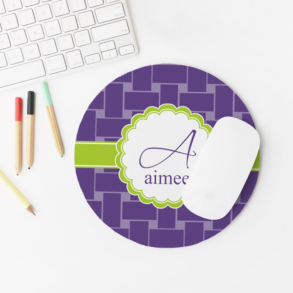 Waffle Weave Round Mousepad - LIFESTYLE 2