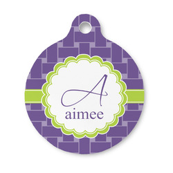Waffle Weave Round Pet ID Tag - Small (Personalized)