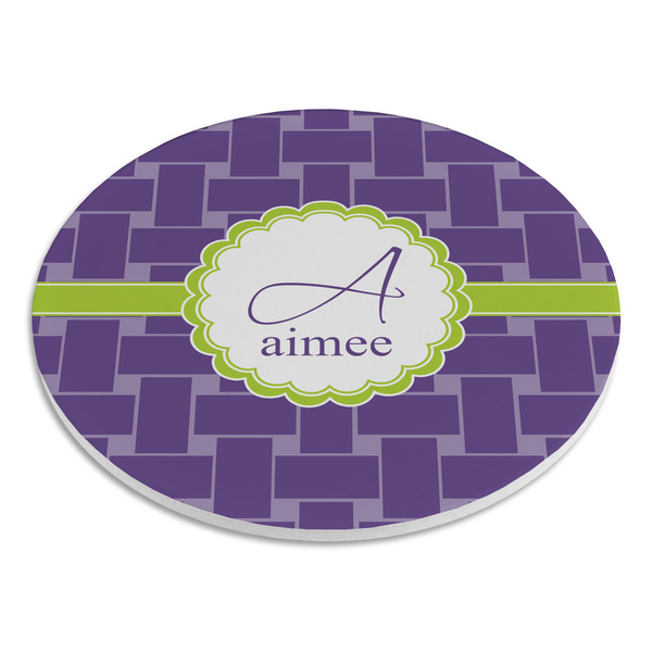 Waffle Weave Round Stone Trivet - Angle View