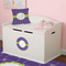 Waffle Weave Round Wall Decal on Toy Chest