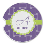 Waffle Weave Sandstone Car Coaster - Single (Personalized)