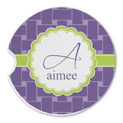 Waffle Weave Sandstone Car Coaster - Single (Personalized)