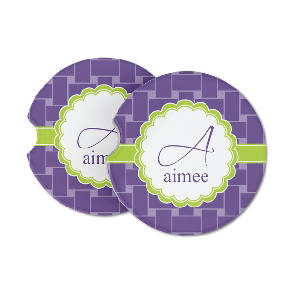 Custom Waffle Weave Sandstone Car Coasters (Personalized)