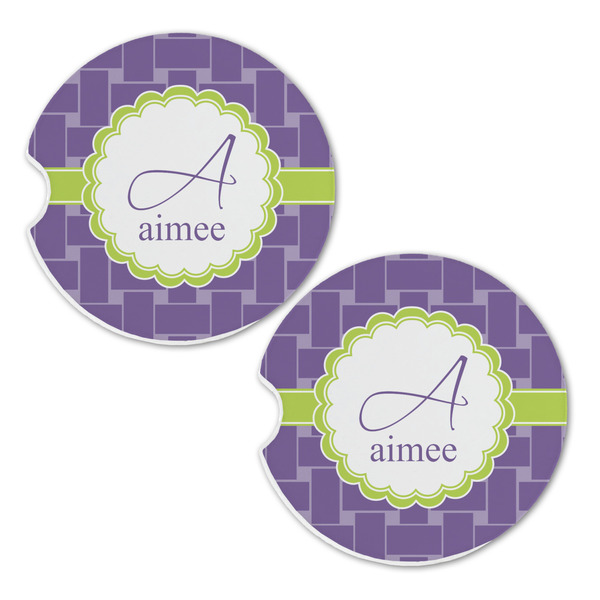 Waffle Weave Sandstone Car Coasters - Set of 2