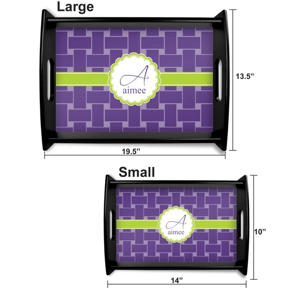 Waffle Weave Serving Tray Black Sizes