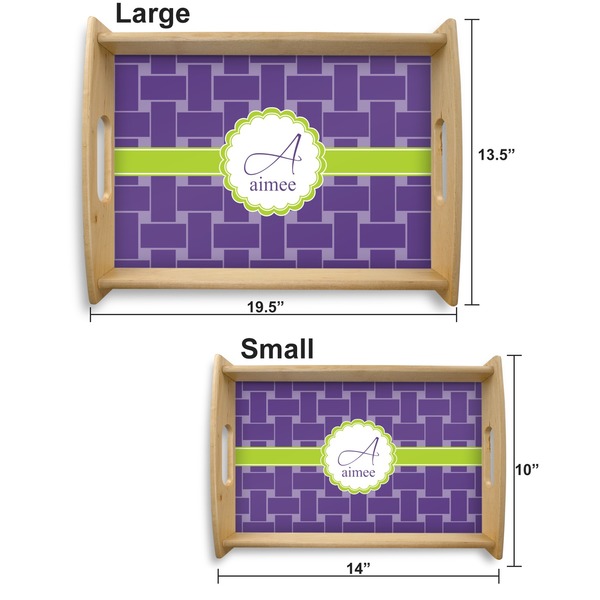 Waffle Weave Serving Tray Wood Sizes