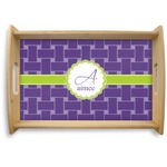 Waffle Weave Natural Wooden Tray - Small (Personalized)