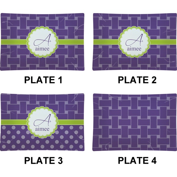 Waffle Weave Set of Rectangular Appetizer / Dessert Plates (Approval)