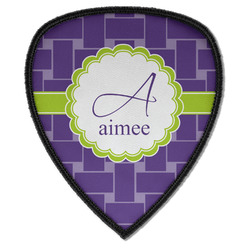 Waffle Weave Iron on Shield Patch A w/ Name and Initial